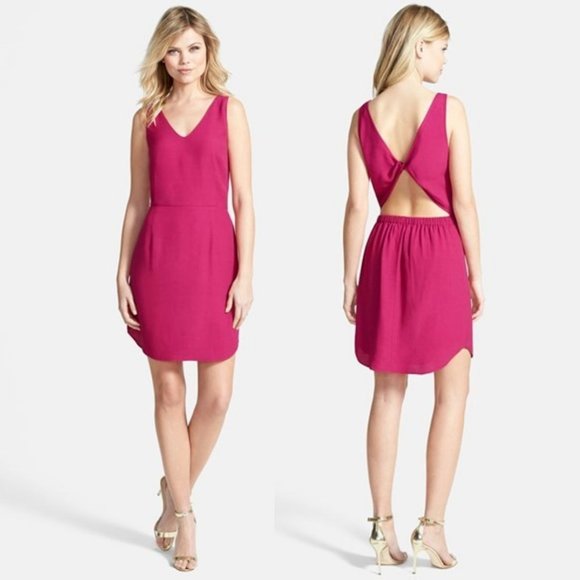 Chelsea28 Dresses & Skirts - Chelsea28 Twist Back Cutout Sheath Dress Pink Small Women V-Neckline Sleeveless
